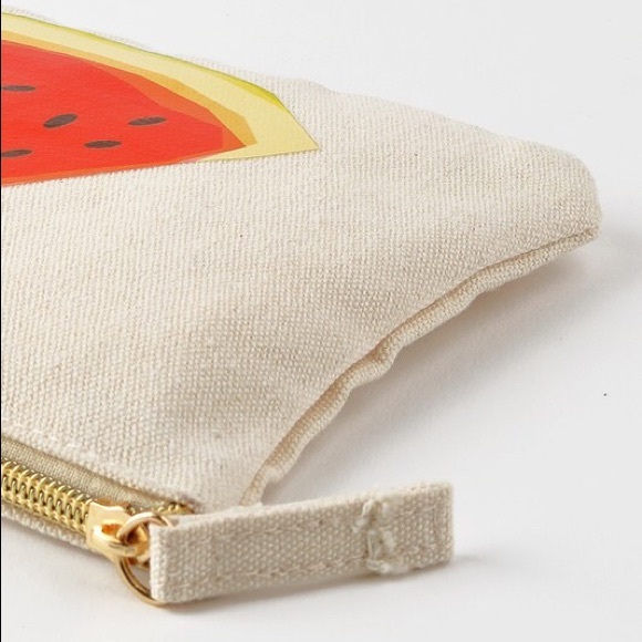 Eco Zippered Canvas Watermelon Slice. Bag - Picture 3 of 3
